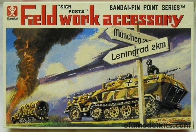 Bandai 1/48 Field Work Accessory Sign Posts and Land Mines, 8250 plastic model kit